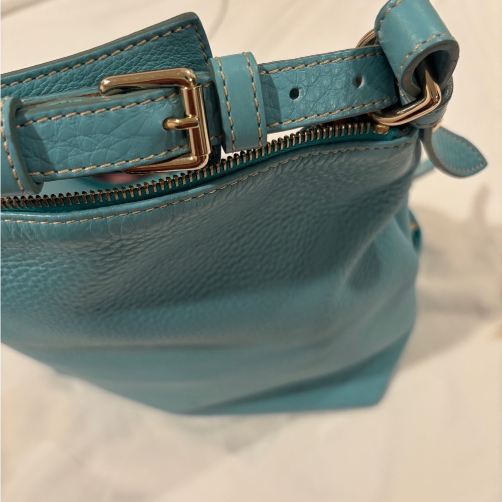 Dooney & Bourke Aqua Leather Shoulder Bag - Picture 7 of 16